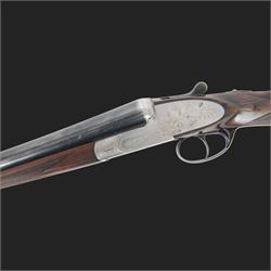 Giovanelli-engraved 12 bore double trigger side plate boxlock ejector, side by side double barrel shotgun with 69cm (27