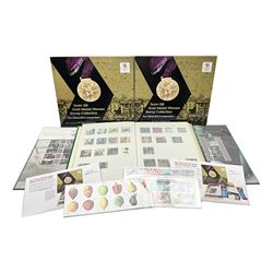 Queen Elizabeth II mint decimal stamps, mostly London 2012 Olympic games 1st class, face value of usable postage approximately 535 GBP