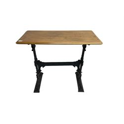 'Sheffield Bar Fitters' Caskell & Chambers Ltd. - walnut and cast iron table 