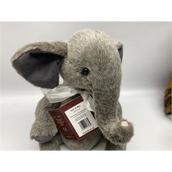 Four Charlie Bears, comprising Konig CB202051, TeaLeaf CB141479, and Pimky CB161656B, each designed by Isabelle Lee, and Hari Hi Way CB175131, all with tags