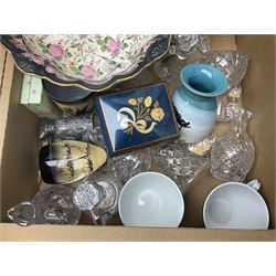 Caithness glass paperweight, together with other glassware, Zampiva figures and other collectables, in three boxes 