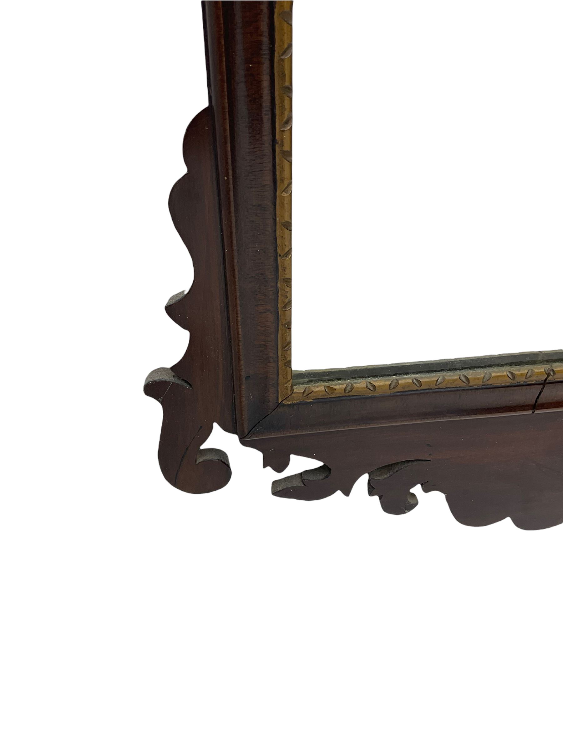 Chippendale style mahogany wall mirror, eagle pediment