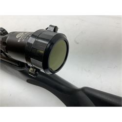 Stoegar .177 air rifle with break barrel action, 3 x 9 telescopic sight and fully integrated sound moderated barrel, no visible serial number, L109cm; in Stoeger lined gun sling