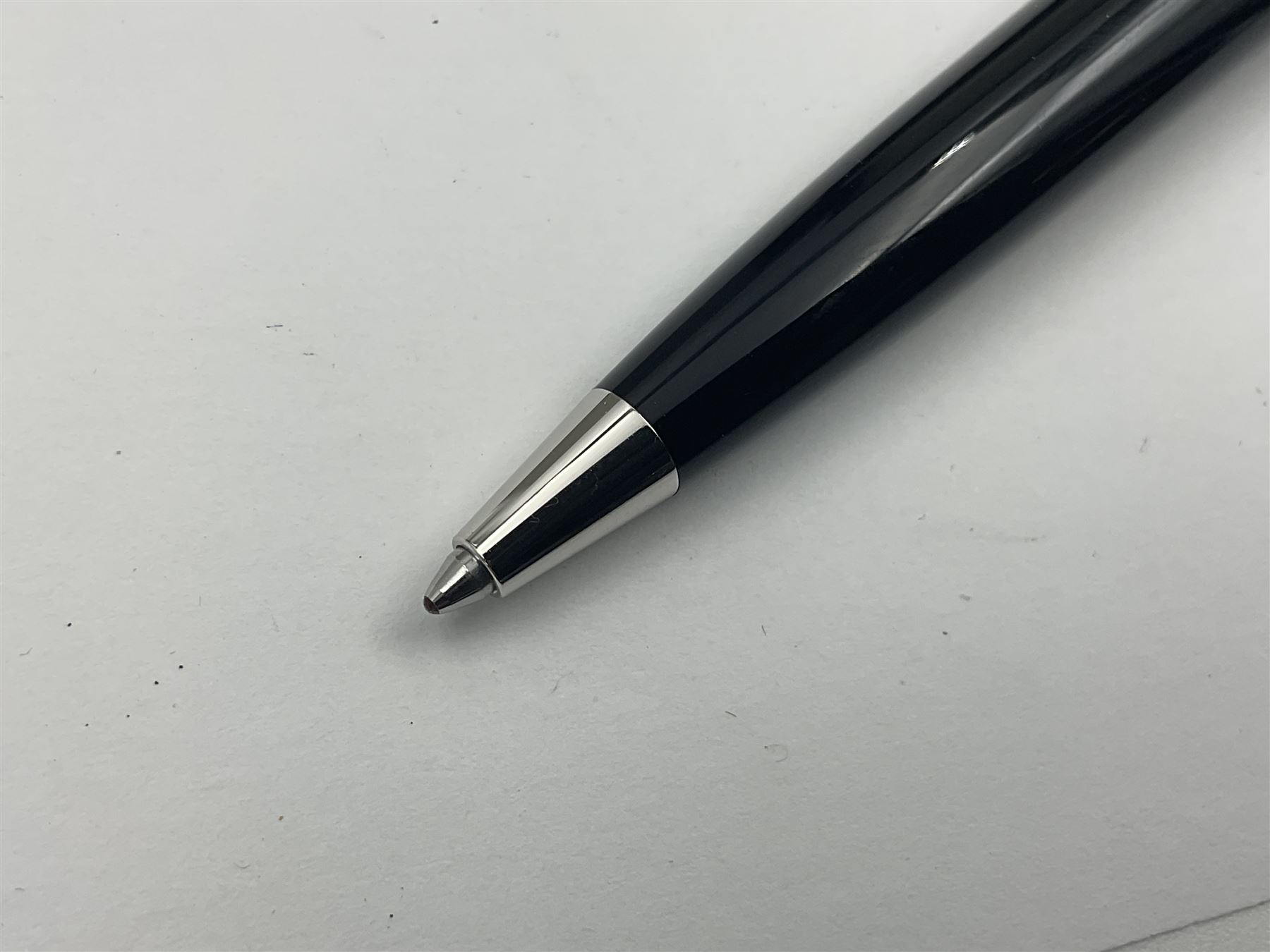 Montblanc Meisterstuck Pix ballpoint pen, the black barrel and cap with chrome mounts and clip, housed in original presentation box, sleeve and manufacturer's box, with Service Guide booklet, model no. M25857, L13cm