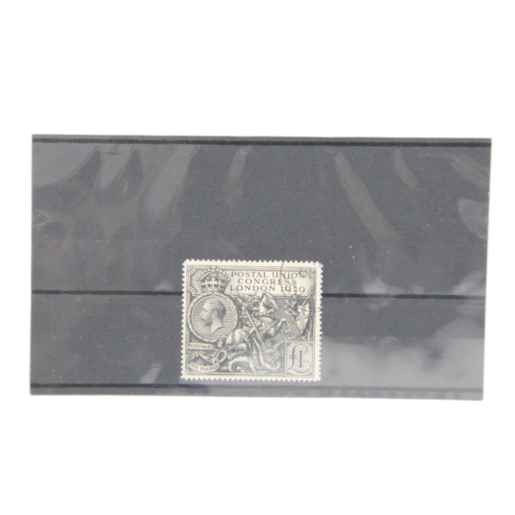 Great Britain King George V 1929 Postal Union Congress one pound stamp, used
