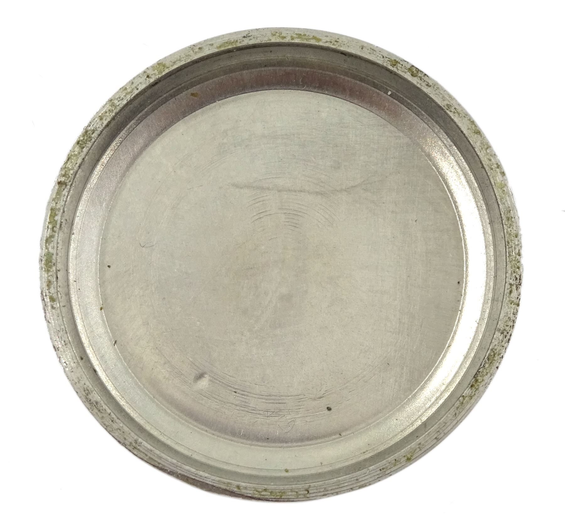 Cauny Prima gentleman's manel wind chronograph wristwatch, 17 jewel movement, Cal. 248, silvered dial with subsidiary seconds dial for 45 minute recording and constant seconds dials and outer tachymeter scale, on brown leather strap