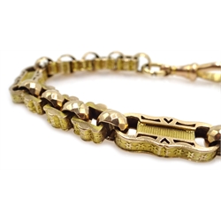  Victorian gold watch chain bracelet hallmarked and stamped 9c, approx 19.2gm, 22cm  