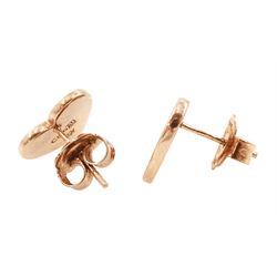 Pair 9ct rose gold heart shape stud earrings, by Clogau, hallmarked 