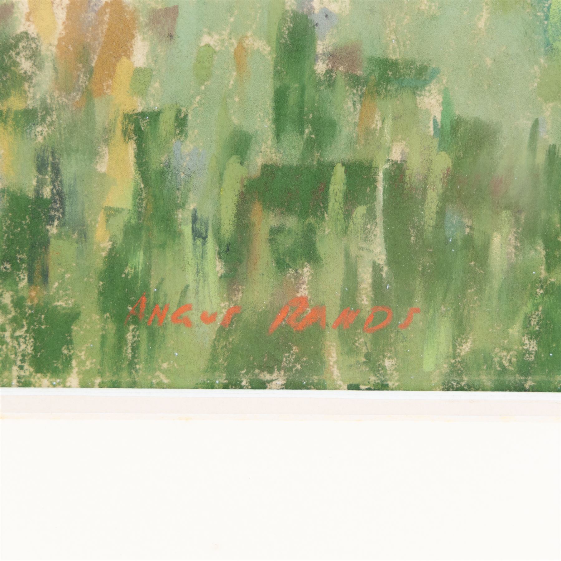 Angus Bernard Rands (British 1922-1985): Village Haystacks and Trees, three pastels signed, largest 44cm x 70cm (3)