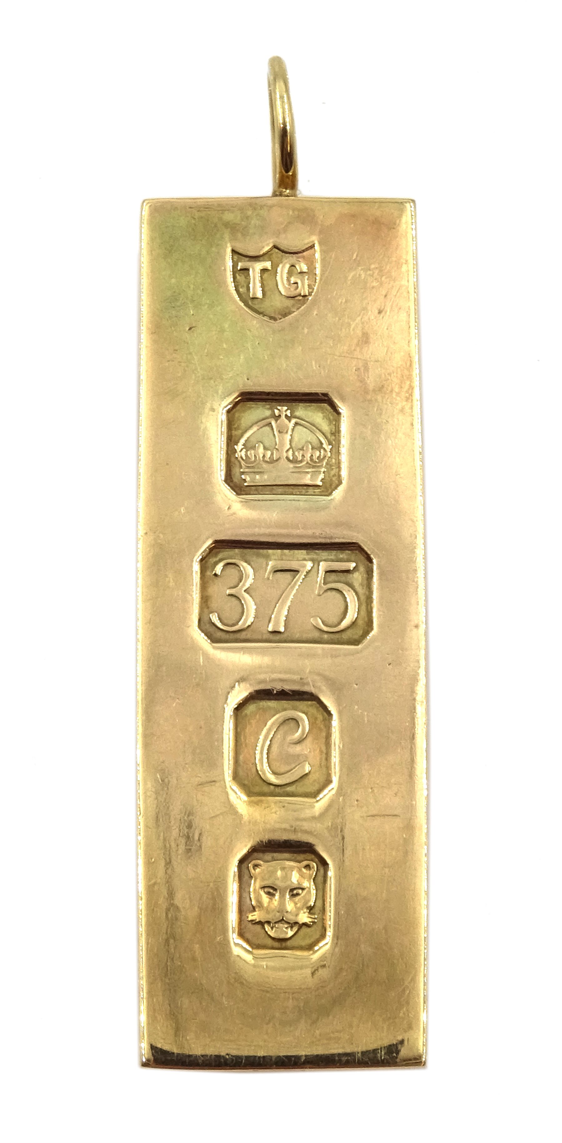 9ct gold ingot pendant hallmarked, approx 31.92gm Jewellery, Watches