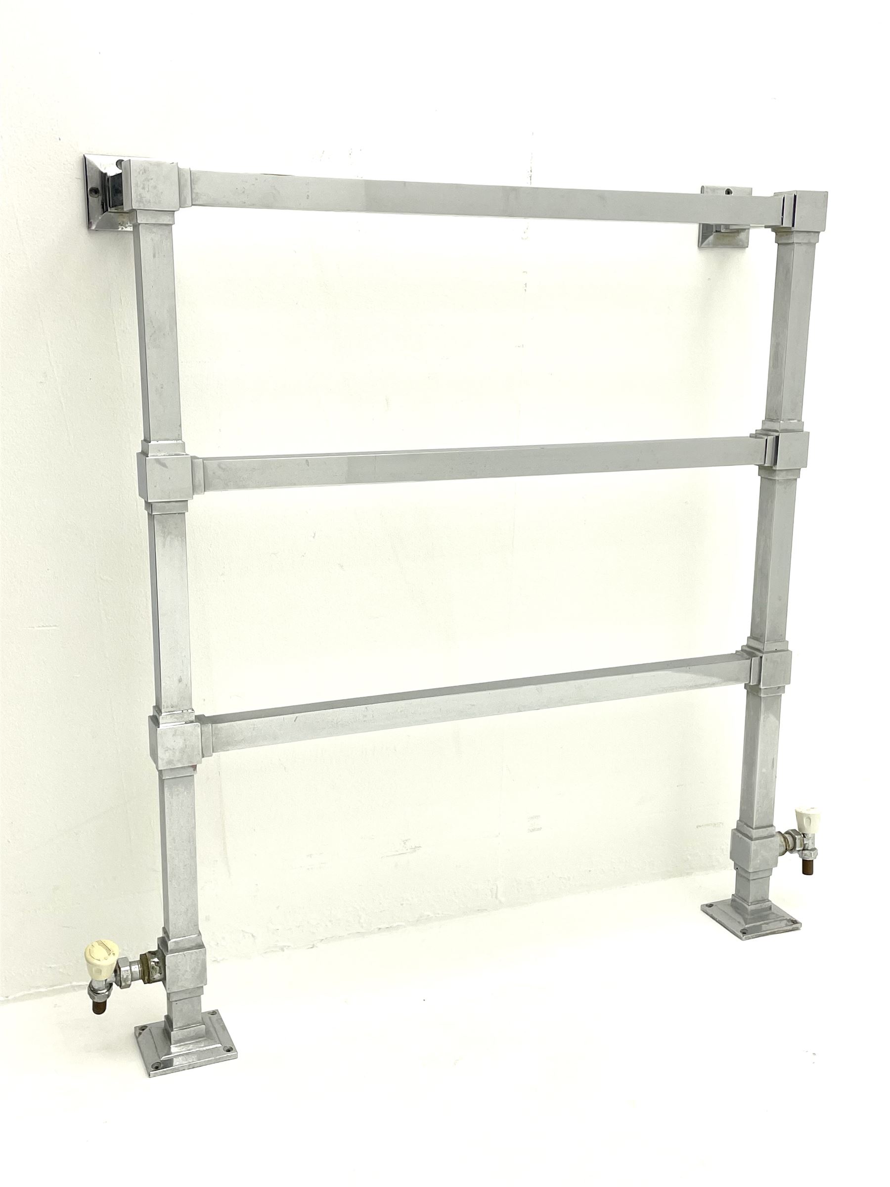 Art Deco style chrome towel rail