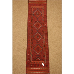  Meshwani red and blue ground runner rug, 232cm x 63cm  