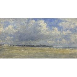 Walter Goodin (British 1907-1992): Bridlington Sands looking towards the Town and Flamborough Head, oil on board signed 49cm x 89cm