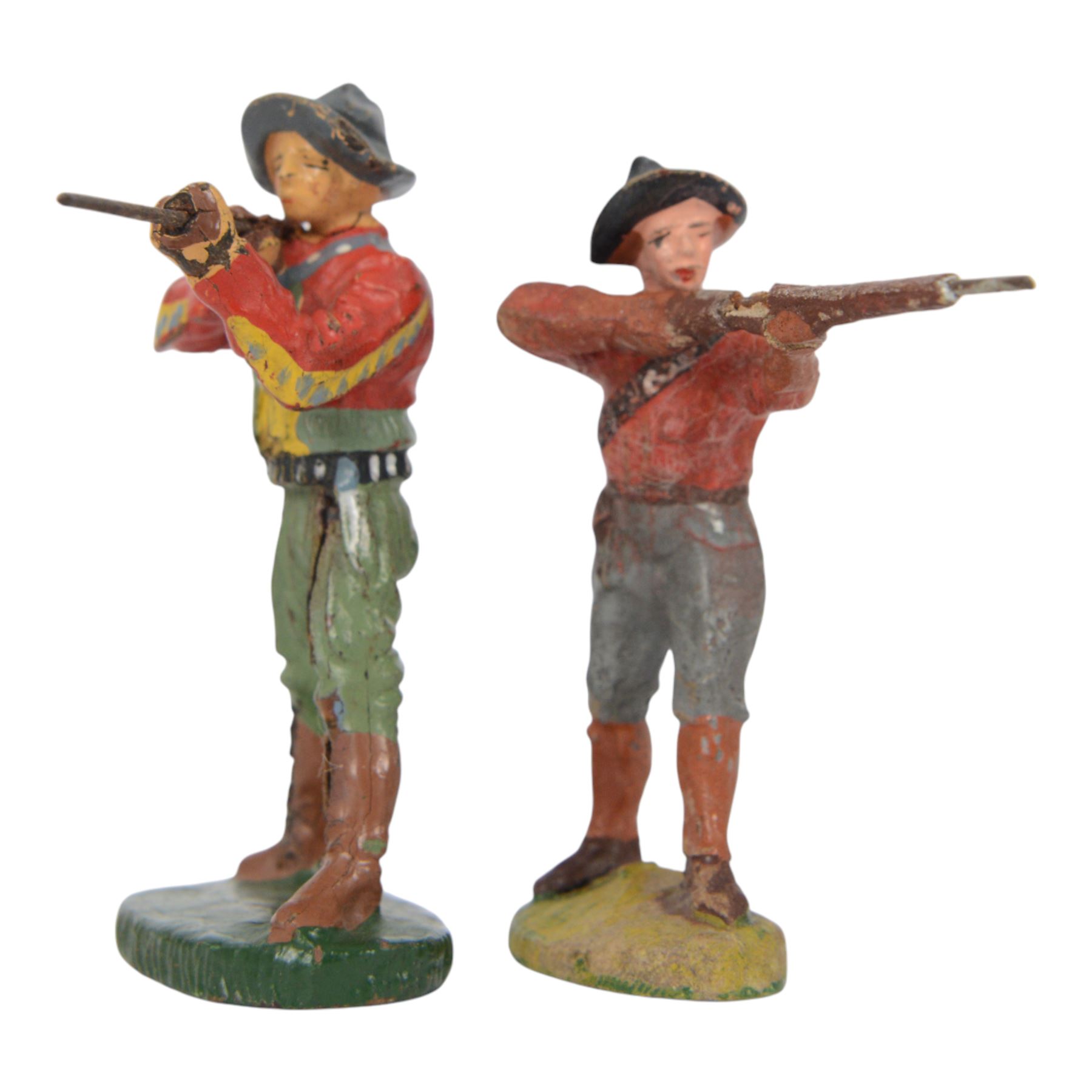 Elastolin cowboys, one mounted and five foot figures H7cm