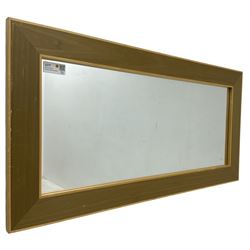 Contemporary rectangular framed wall mirror with plain mirror plate