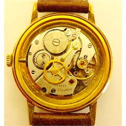  Rolex Precision 9ct gold wristwatch, case no 434604, Birmingham 1970 on leather strap  