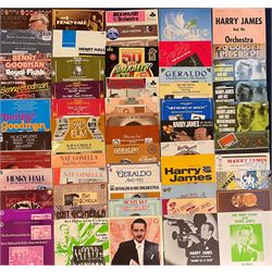 Mostly Jazz vinyl records including 'Benny Goodman Live at Carnegie Hall 40th Anniversary Concert' two record set, 'Capitol Jazz Classics Bebop Spoken Here Benny Goodman Charlie Barnet', 'Dinah Washington The Jazz Sides The EmArcy Jazz Series', 'Nat Gonella And His Trumpet', 'Harry James First-Team Player On The Jazz Varsity' etc, approximately 120 