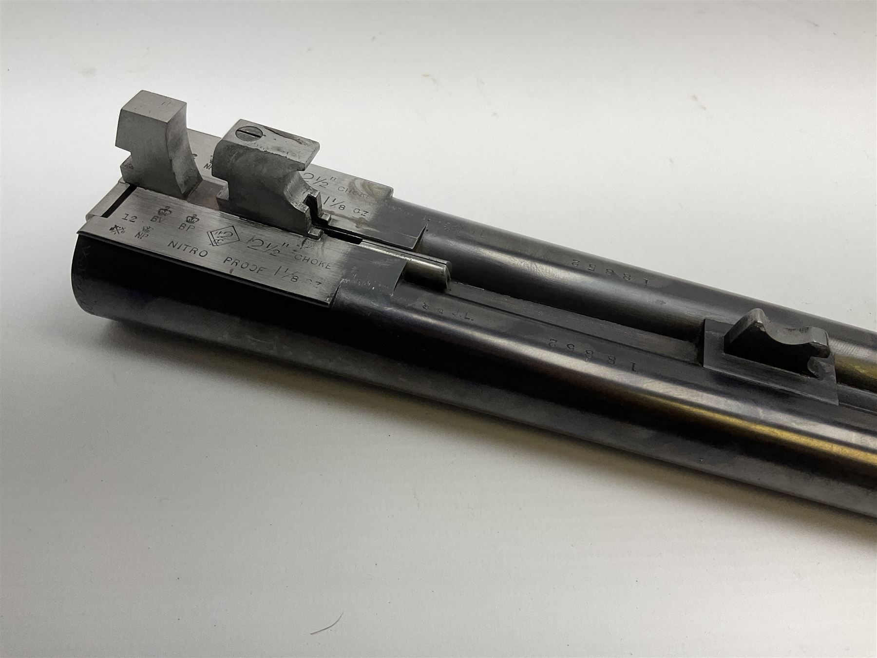 Very fine Westley Richards 12-bore side-by-side double barrel boxlock ejector live pigeon sporting gun, c1910, very heavy and thick 76.5cm blued tightly choked barrels with 2.5