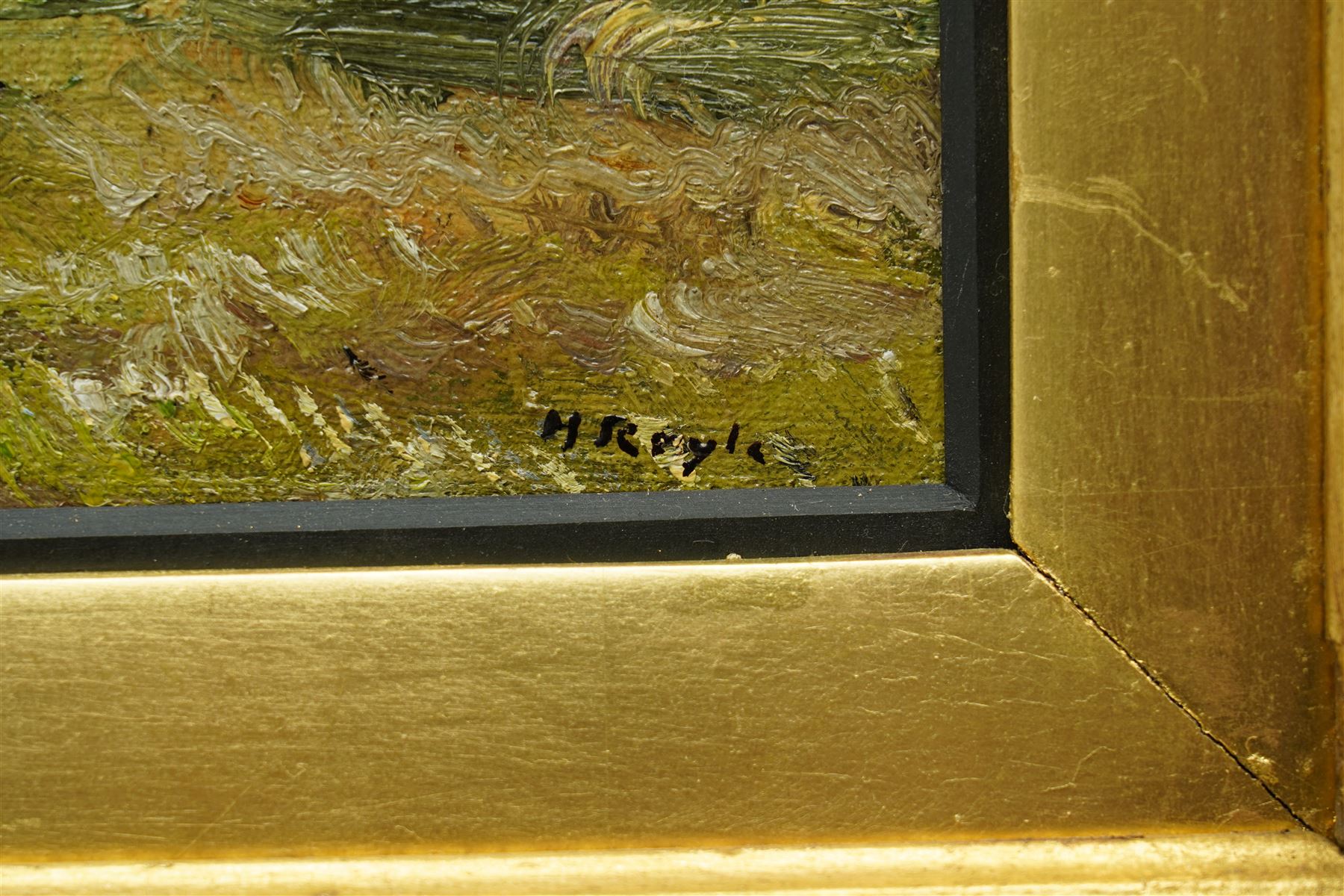 Herbert F Royle (British 1870-1958): Haymaking at Bolton Abbey, oil on canvas signed 39cm x 59cm in quality heavy gilt frame