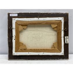 Attrib. John Banting (British 1902-1972): Vase and Plant, oil over pencil on canvas signed with initials 24cm x 34cm