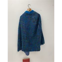 Bernat Klein (Serbian 1922–2014): mohair tweed cape/, predominantly in peacock blue, greens and purple, together with a semi-autobiographical book titled 'Eye for Colour' (2)