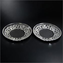 Rene Lalique (French 1860-1945), pair of Marienthal pattern glass ice cream plates, model ...