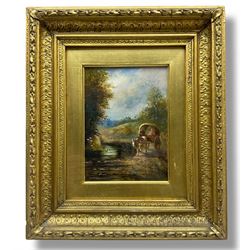 English School (19th Century): 'A Lane near Ryton on Tyne', oil on panel unsigned, titled ...