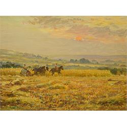 Ernest Higgins Rigg (Staithes Group 1868-1947): 'Hinderwell - Haytime', oil on canvas sign...