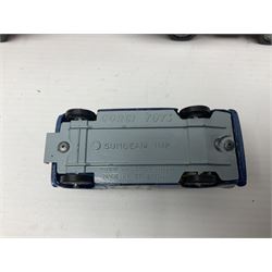 Corgi - Gift Set no.41 comprising Carrimore Mark Iv Transporter, Morris Mini-Cooper, BMC Mini-Cooper S, Morris Mini-Minor, Volvo P.1800 and Sunbeam IMP; missing MGC GT car; in original box 