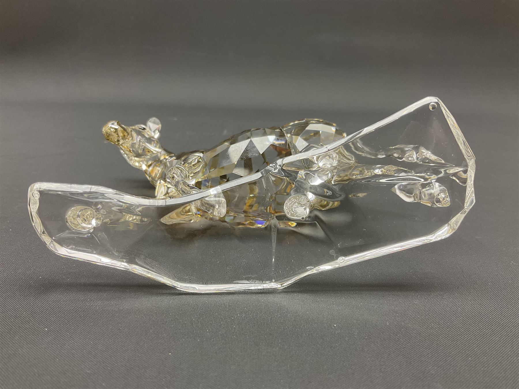 Swarovski Crsytal Society coloured animals, comprising zebra, giraffe and water buffalo, tallest H17.5cm