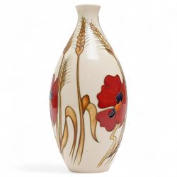 Moorcroft Harvest Poppy pattern vase, with impressed and painted marks to base, H24cm