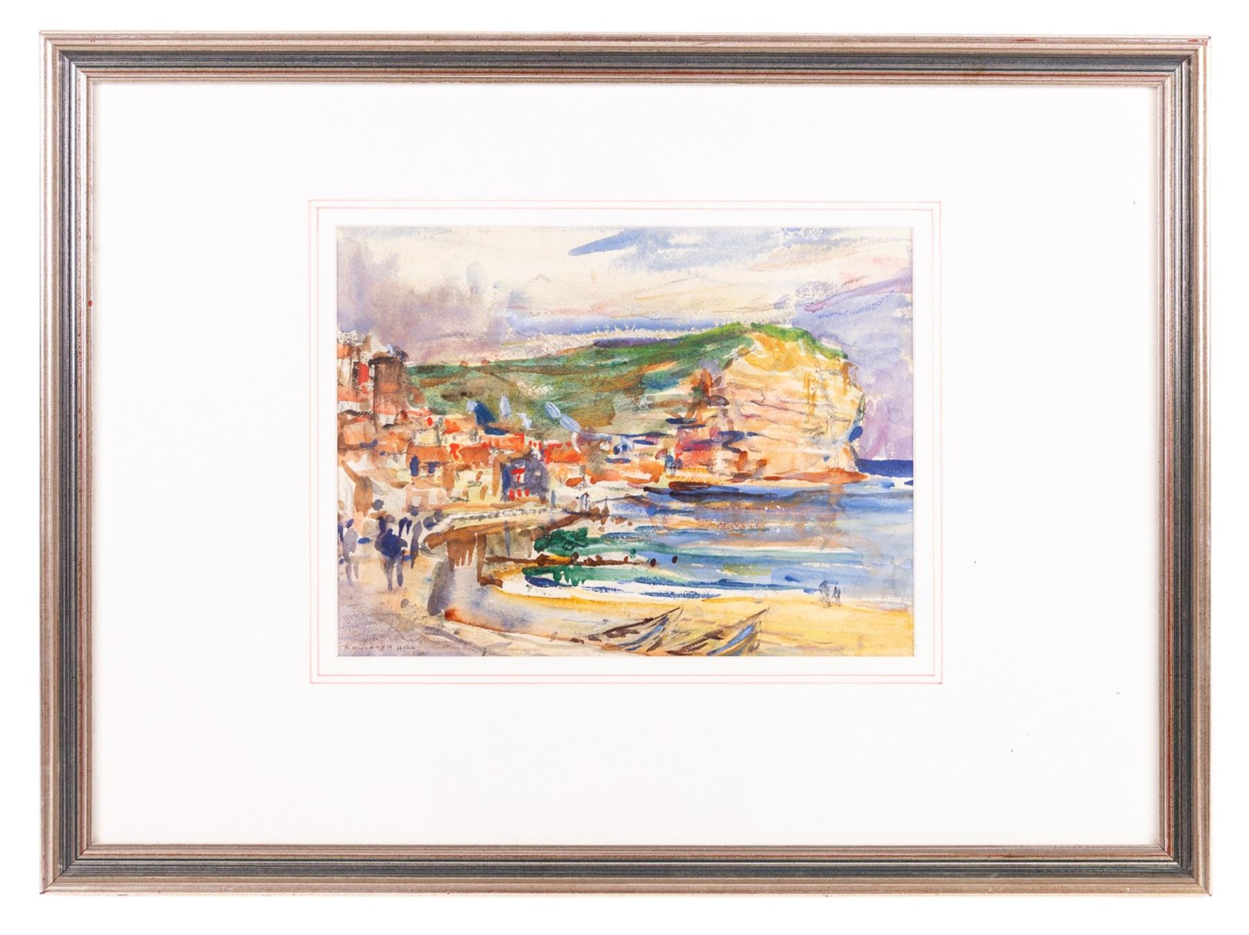 Rowland Henry Hill (Staithes Group 1873-1952): A Colourful Day - Staithes, watercolour signed 22cm x 30cm