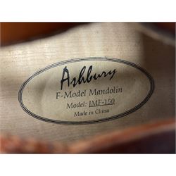 Ashbury F-Model eight-string mandolin, model no.IMF-150 with two-piece maple back and ribs and sunburst top, mother-of-pearl inlay; bears maker's label; L69cm