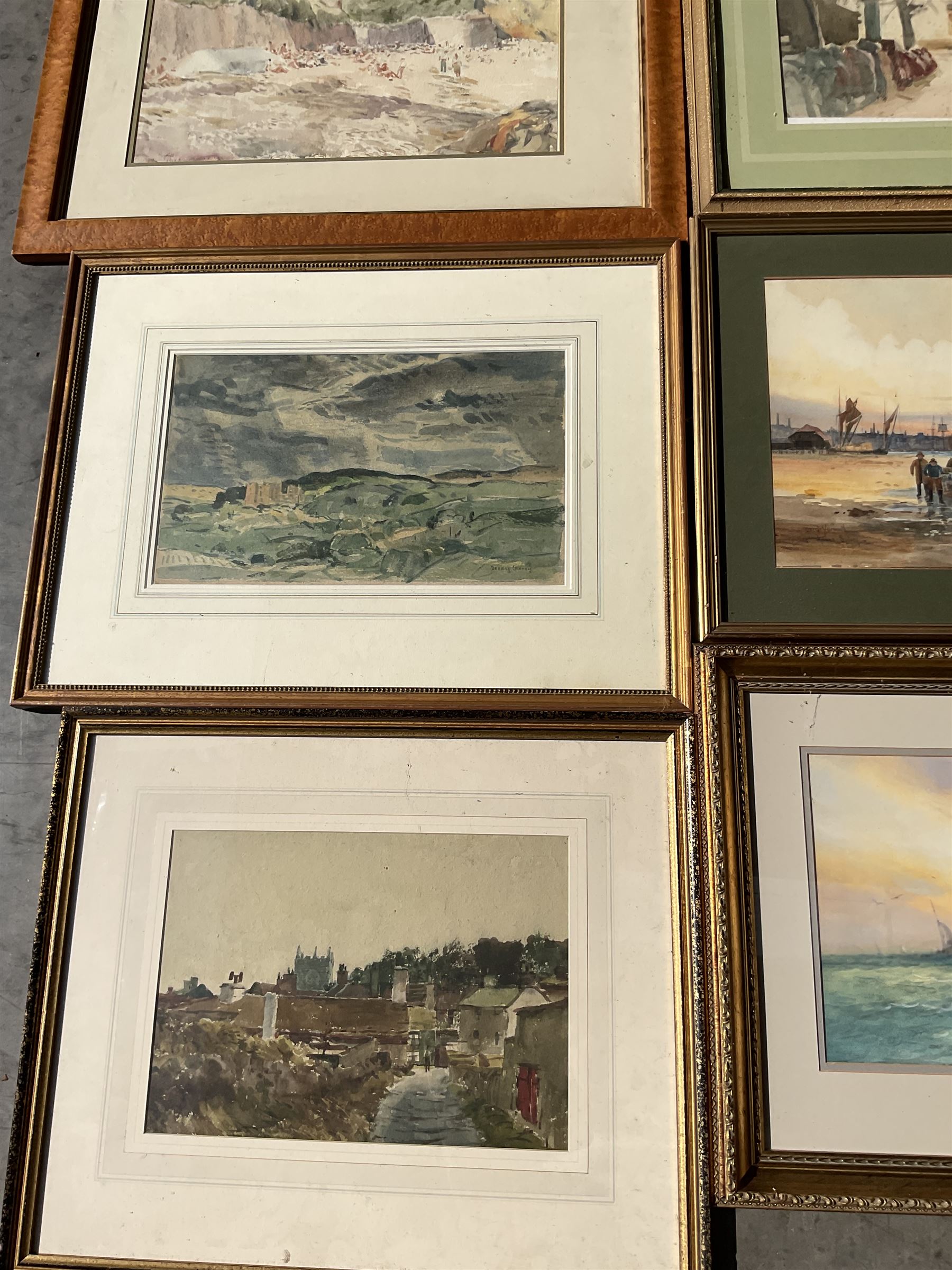 Collection of early 20th century watercolours, artists including Robert Thorne Waite, George Graham, Kershaw Schofield, Joseph Pighills, Max Ludby, Tom Campbell, Robert Winchester Fraser, Thomas Sidney, Robert Winchester Fraser, Cuthbert Crowley, J Hill, etc
