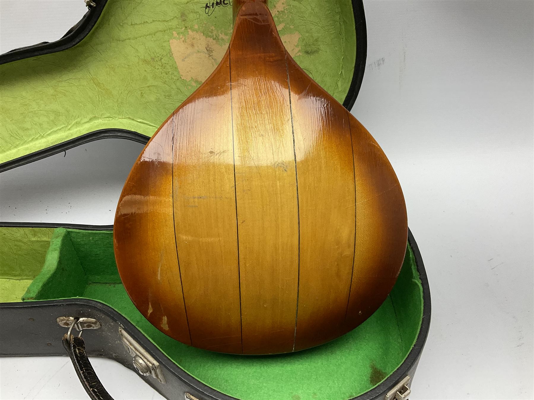 Rosetti Serenader eight-string mandolin with slightly bowed segmented maple back and ribs and ivorine mounts L62cm; in carrying case