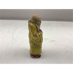 20th century Chinese Famille Rose figure of Shou Lao, H10cm