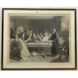Samuel Bellin after  Marshal C Claxton (1811-1881): 'The Rev. John Wesley and his Friends at Oxford', 19th century engraving mounted on linen 68cm x 84cm