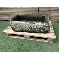 19th century rectangular carved stone trough - THIS LOT IS TO BE COLLECTED BY APPOINTMENT FROM DUGGLEBY STORAGE, GREAT HILL, EASTFIELD, SCARBOROUGH, YO11 3TX