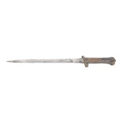 British Lee-Metford bayonet with double edged 30cm blade the ricasso stamped Wilkinson, overall L43cm