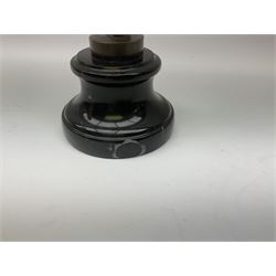 Art Deco style bronze figure of a dancer, after 'Berrard', raised upon a circular base, with foundry mark, H49cm