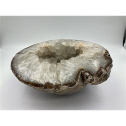 Amethyst crystal geode cluster, with well-defined crystals of various sizes, L22cm