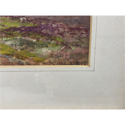 Douglas Houzen Pinder (British 1886-1949): 'Bren Tor' Devon, watercolour signed and titled 28cm x 45cm