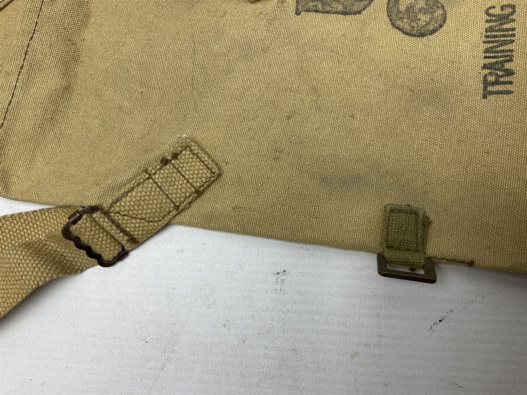 WW2 US gas mask bag cover, marked Training Gas Mask M1A1, probably D-Day/Normandy period 1944