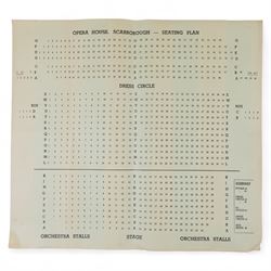 Sweet Rosie O'Grady theatre bill framed with two signed photographs of Miss Lil Hawthorne, together with two Scarborough Opera House seating plans and an advertising mirror for Rosie O'Grady's Inaugural Ascension, mirror H64cm