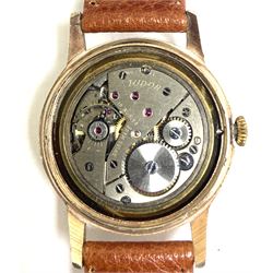 Tudor manual wind gentleman's wristwatch, 15 jewel movement, Cal.1260, in stainless steel case, on tan leather strap