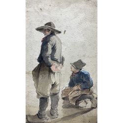 Dudley Hardy ROI RBA (British 1867-1922): Dutch Fisherfolk, watercolour unsigned 29cm x 17cm (unframed)