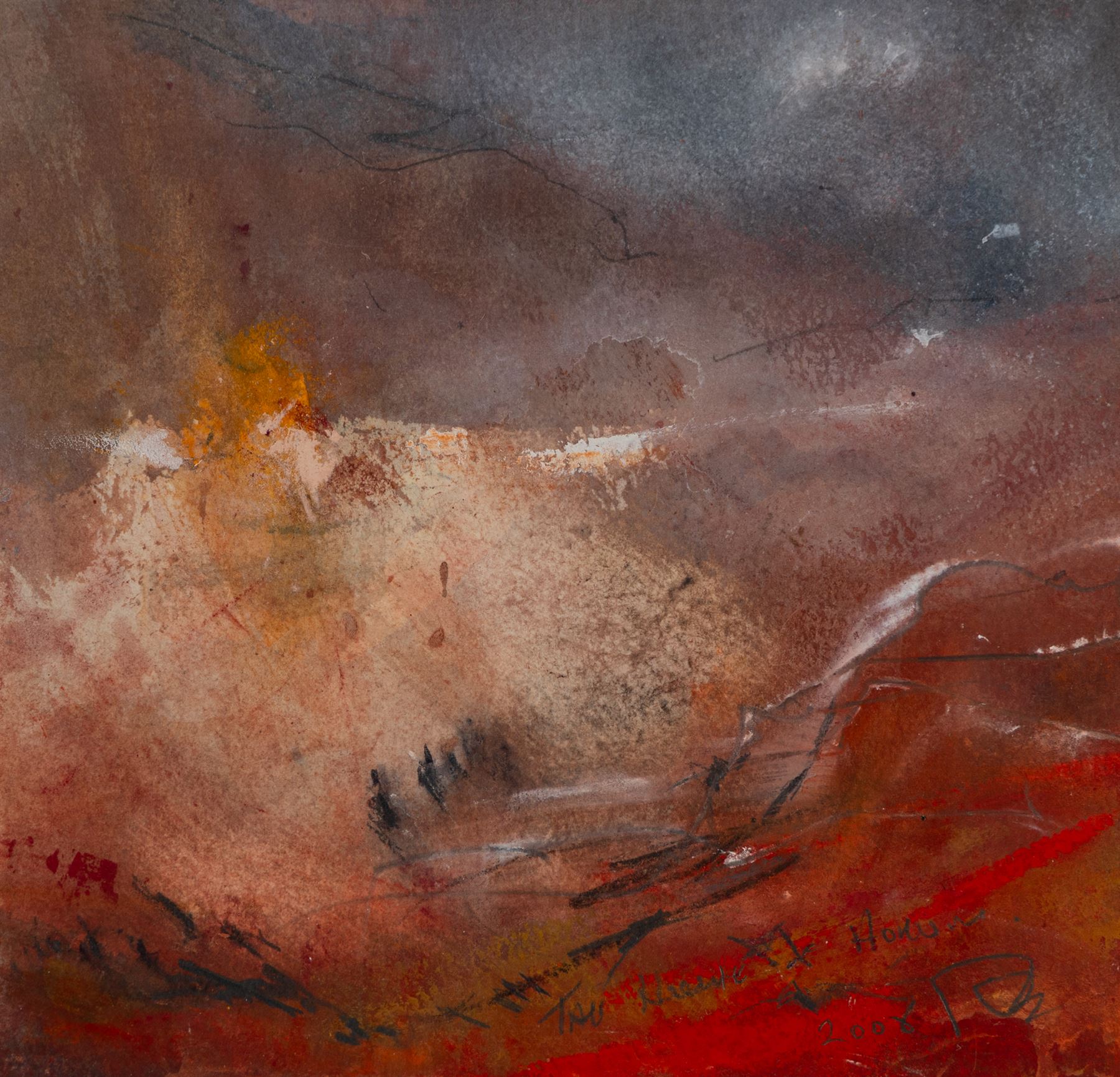 David Baumforth (British 1945-): 'The Hole of Horcum', acrylic on paper signed with monogram titled and dated 2008 in pencil 18cm x 19cm