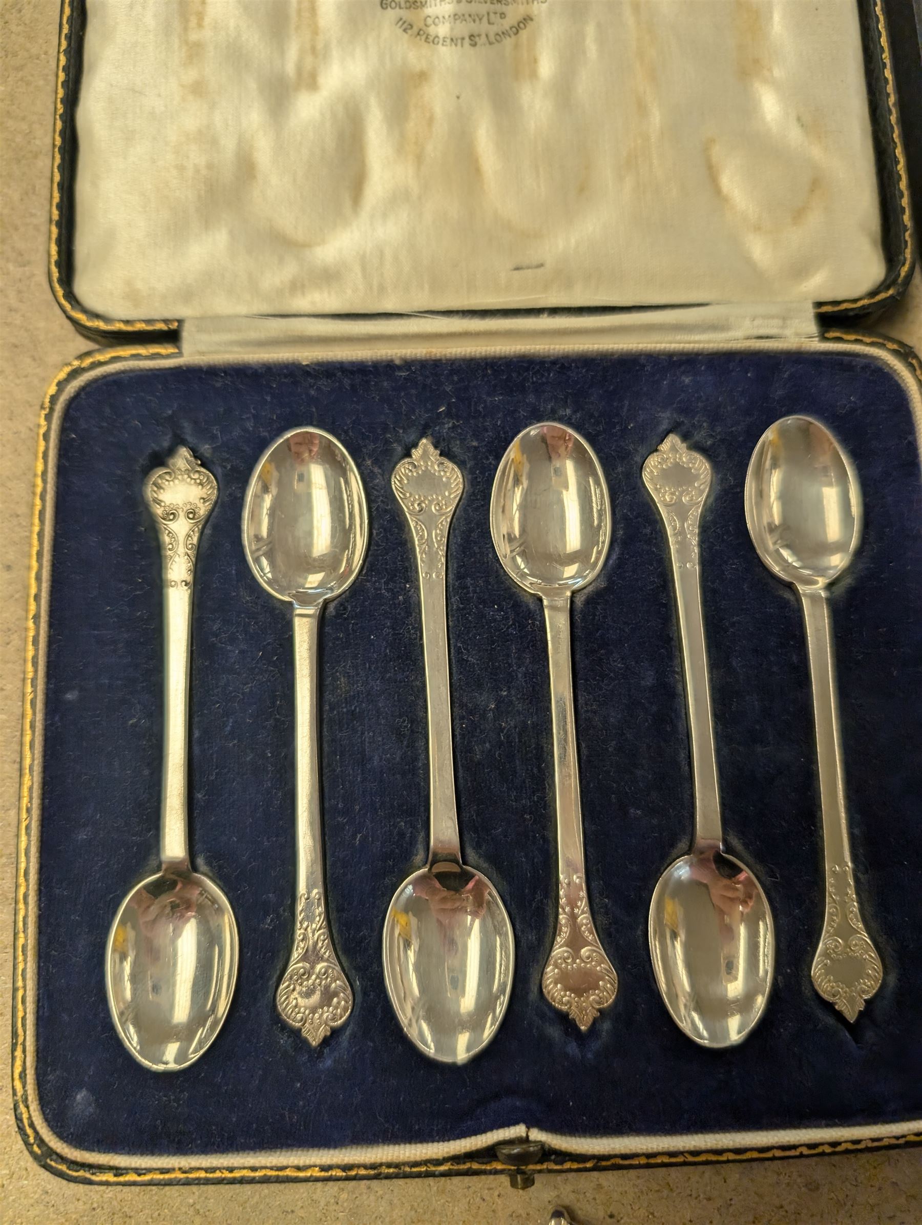 Two cased sets of six silver teaspoons Silver 121284