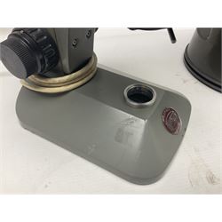 Four microscopes, comprising C Baker London Vickers, Back Diamax no 40956, Opax ABF no 232733 and one other 