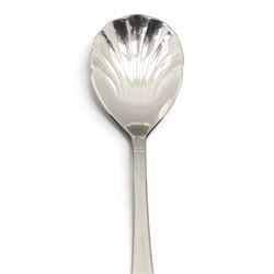 Mahogany cased canteen of Solingen cutlery, raised upon turned legs